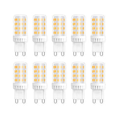 G9 LED Bulbs, 5W, Natural White 4000K, 450LM, Equivalent to 50W Halogen, No Flicker, Non-dimmable, Energy Saving Bulb for Chandelier Home Lighting Decor, 10 Pack