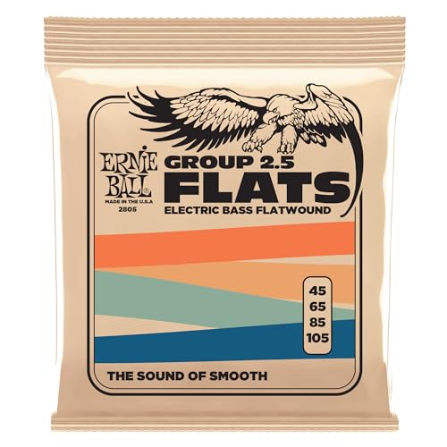 Ernie Ball Flatwound Group 2.5 Electric Bass Strings - 45-105 Gauge