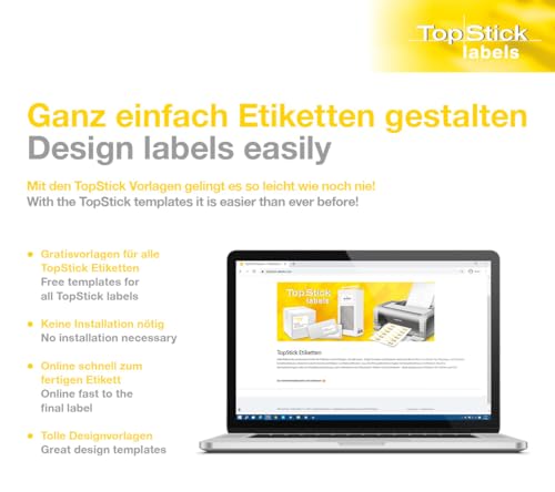 TopStick 8793 Multi-Purpose Labels, 3 Labels Per A4 Sheet, 200 x 95 mm, 300 Labels, Self Adhesive, Large Stickers for Laser and Inkjet Printers, White