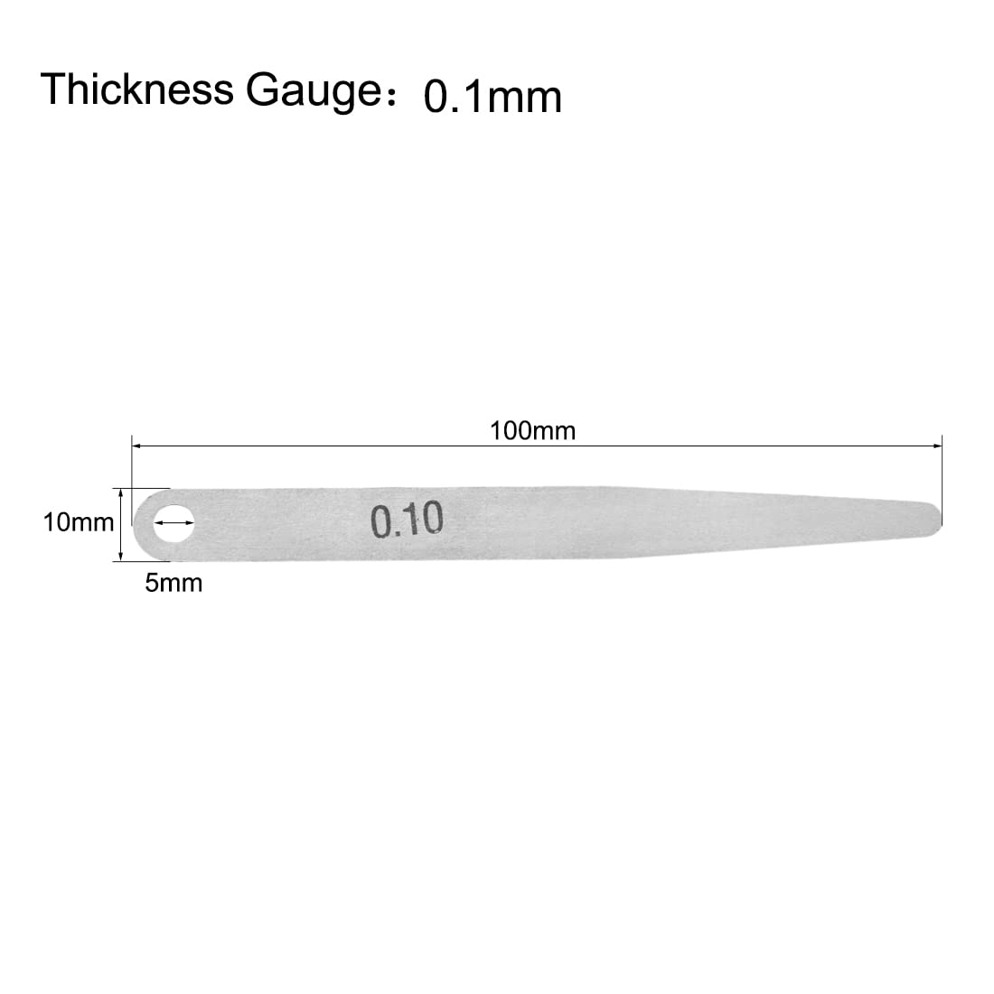 sourcing map Metric Thickness Feeler Gauge 0.1mm Stainless Steel Measuring Tool for Gap Width 2pcs