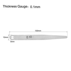 sourcing map Metric Thickness Feeler Gauge 0.1mm Stainless Steel Measuring Tool for Gap Width 2pcs