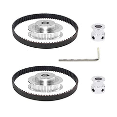 Befenybay 2Kit 2GT Synchronous Wheel 20&60 Teeth 8mm Bore Aluminum Timing Pulley with 2pcs Length 200mm Width 6mm Belt (20-60T-8B-6)