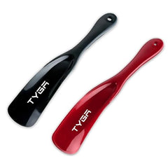 TYGA Shoe Horns, Snap-Proof, Flexible Strong Plastic (19cm) (2pk) (Black, Red)