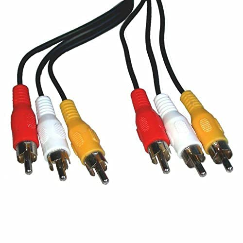 iView-HD 1MT Triple 3 x RCA Phono Plugs Composite Audio Video Cable Male To Male Lead TV AV Stereo component Yellow Red White RCA TO RCA 1 Metre wire connector supply Triple Phono to Phono CVBS AR AL