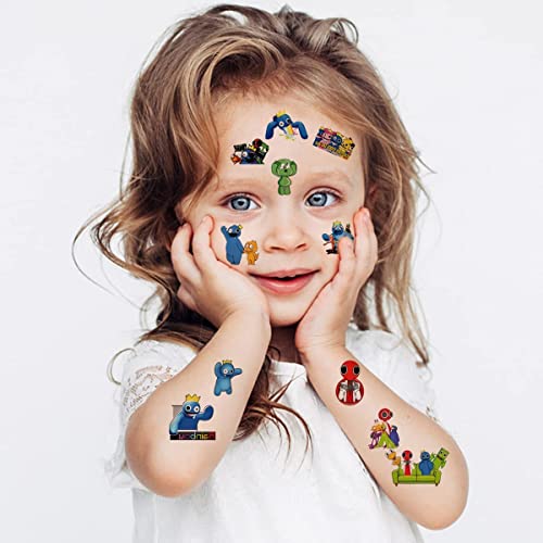 4 Sheet Temporary Tattoos for Kids, Birthday Party Supplies Decorations Favors Video Game Tattoos Stickers Gifts for Boys Girls Cute Themed Party Classroom School Prizes