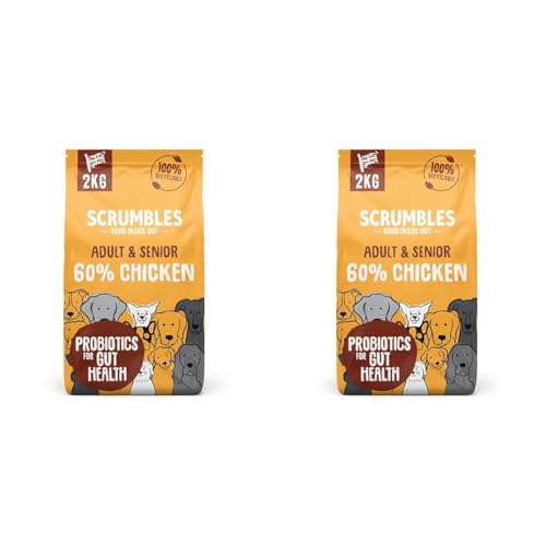 Scrumbles Dry Dog Food with Fresh Chicken, 2 kg (Pack of 2),package may vary