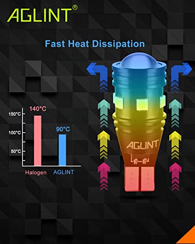 AGLINT W16W LED Bulbs CANBUS Error Free Extremely Bright 3030 10SMD T15 921 912 955 for Car Reverse Light Backup Parking Lights 12V 24V 6500K Xenon White Pack of 2