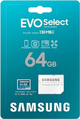 Samsung EVO Select 64GB microSDXC UHS-I U1 130MB/s Full HD Memory Card inc. SD-Adapter (MB-ME64KA/EU)