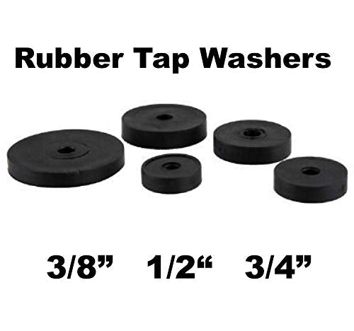 Assortment of Rubber Flat Pack Of 13 Tap Washers 3/8 inches or 1/2 inches or 3/4 inches for Sink or Bath Taps Basin Shower Seal Drip Sizes