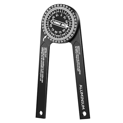 Gohelper Miter Saw Protractor Angle Finder Tool, 7 Inch Aluminum Metal Professional Mitre Protractor, Miter Gauge for Inside Outside Corner, Skirting Woodworking, Crown Molding, Carpenter, Plumber