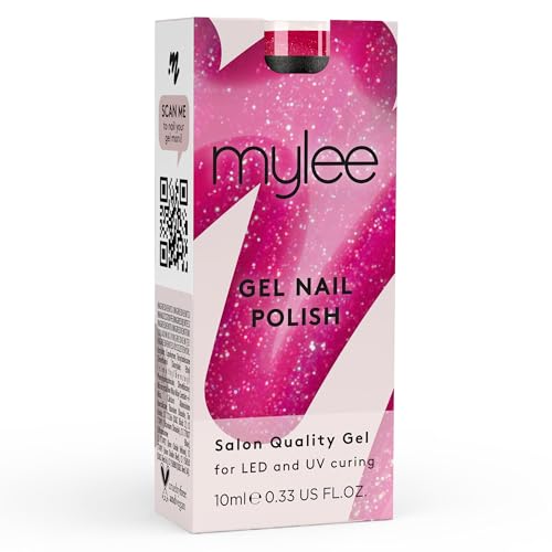 Mylee Gel Nail Polish 10ml [Kiss The Season] UV/LED Soak-Off Nail Art Manicure Pedicure for Professional, Salon & Home Use [Fine Glitters Range] - Long Lasting & Easy to Apply