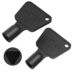 ONESTOPDIY.COM 2 x Triangular Electric Utility Meter Box Key Black Plastic (Pack of 2 Keys)