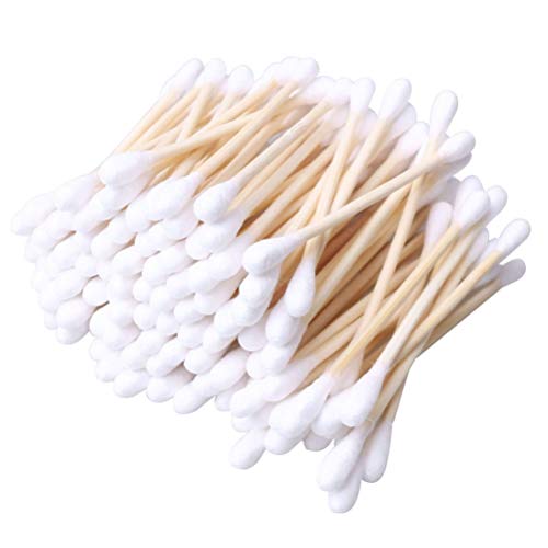 600 pk Bamboo Cotton Buds (6 x 100) by ZHIYE, 100% Biodegradable Cotton Swab with Wooden Handles for Cleaning Ear, Makeup,Keyboard,Wound etc