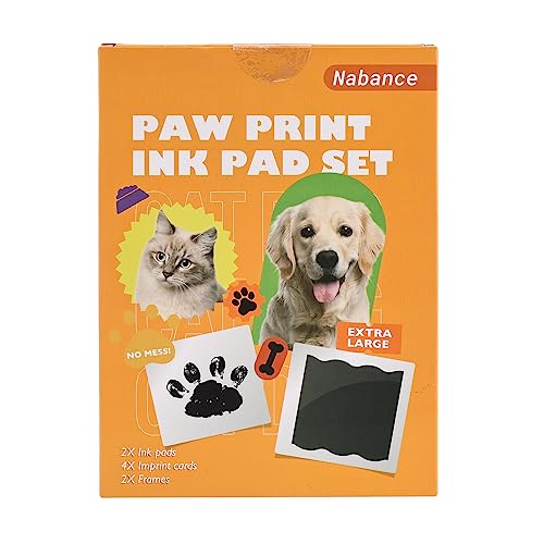 Nabance Baby Handprint and Footprint Kit, Paw Print Kit for Dogs & Cats, 4 Inkless Print Pads, 8 Imprint Cards, Dog Paw Print Kit, Pet Paw Stamp Pads, Pawprint Family Keepsake Kit, Medium Size