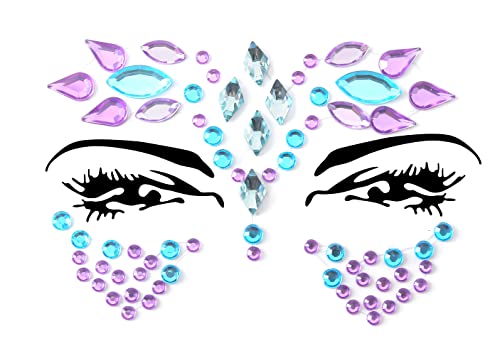 9 PCS Face Gems Adhesive Glitter Jewel Tattoo Sticker Festival Gems Rave Party Body Make Up Z9ZAKMIXA Multi-colored