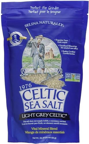 Light Grey Celtic Sea Salt 1 Pound Resealable Bag - Additive-Free, Delicious Sea Salt, Perfect for Cooking, Baking and More - Gluten-Free, Non-GMO Verified, Kosher and Paleo-Friendly