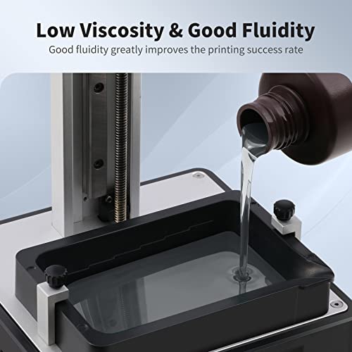 ANYCUBIC Upgraded Water Washable 3D Printer Resin, 405nm LCD UV-Curing Photopolymer Resin with High Precision and Low Shrinkage for 8K Capable LCD/DLP/SLA 3D Printing(Clear,500g)