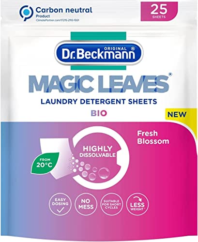 Dr. Beckmann MAGIC LEAVES Laundry Detergent Sheets BIO   Convenient and pre-dosed laundry detergent sheets   Dissolvable climate neutral and easy to use   25 sheets