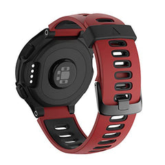 NotoCity Forerunner 735XT/235 Strap Replacement Watch Band Silicone Sports Strap for Garmin Forerunner 235/230/620/630/735XT(red, black buckle)