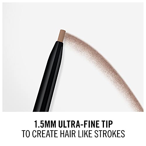 Rimmel London Brow Pro Micro Ultra-Fine Precision Pencil & Brush, Natural-looking Defined Brows, Blonde, 0.03 g