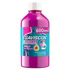 Gaviscon Double Action Heartburn & Indigestion Relief Liquid, Mint Flavour, Pack of 600ML