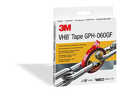 3M VHB GPH-060GF Double Sided Adhesive Tape - Designed to create durable and reliable bonds for high temperatures and multi material bonding - 19mm x 3m, Thickness 0.6mm, Grey (1 Roll)