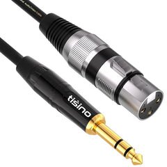 Tisino Female XLR to 1/4'' TRS Microphone Cable, 6.35mm Stereo Jack to 3-pin XLR Female Balanced Interconnect Micphone Cable for Speaker - 1m/3 FT