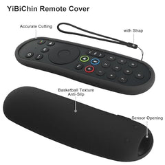 YiBiChin Protective Remote Case Fit for Sky Q Box Touch/Non-Touch Remote Control, Remote Cover Also for Sky Glass/Sky Stream TV Remote, Shockproof - Black (Please Confirm Compatibility By Figure 2)