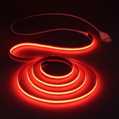 Aclorol COB LED Strip Light 5V USB Powered COB Led Light Red 3.28FT 320Leds CRI85and Flexible Led Light Strip 1M for TV Wall Secretaire Cabinet Bed Lighting and Other DIY Lighting