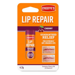 O'Keeffe's Lip Repair Cherry, 4.2g – For Extremely Dry, Cracked Lips   With Cherry & Vitamin E Oil, Provides All Day Hydration