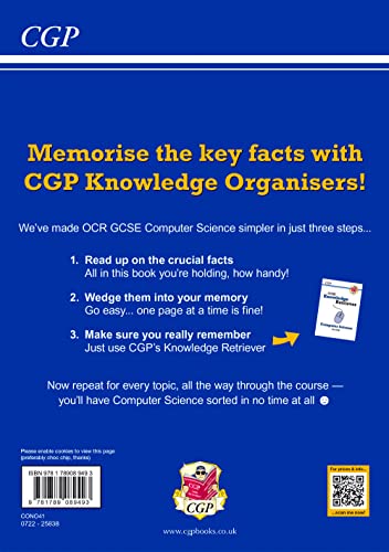 GCSE Computer Science OCR Knowledge Organiser: for the 2024 and 2025 exams (CGP OCR GCSE Computer Science)