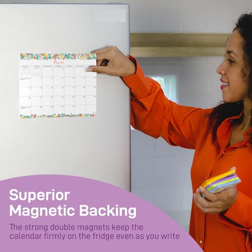 S&O Fruity Magnetic Fridge Calendar from January 2024-June 2025 - Tear-Off Refrigerator Calendar to Track Events & Appointments - 18 Month Magnetic Calendar for Fridge for Easy Planning - 8 inchesx10 inches in.