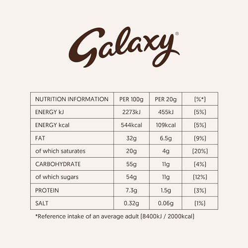 Galaxy Smooth Milk Chocolate Bar, Chocolate Gift, Movie Night Snacks, Sharing Bar 100g