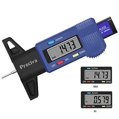 Tyre Tread Depth Gauge, Preciva 0-25.4mm/Inch Digital Tyre Tread Depth Checker, Tire Tread Depth Gauge UK, Portable Tyre Depth Measuring Tool with LCD Screen for Cars, Trucks, Motos