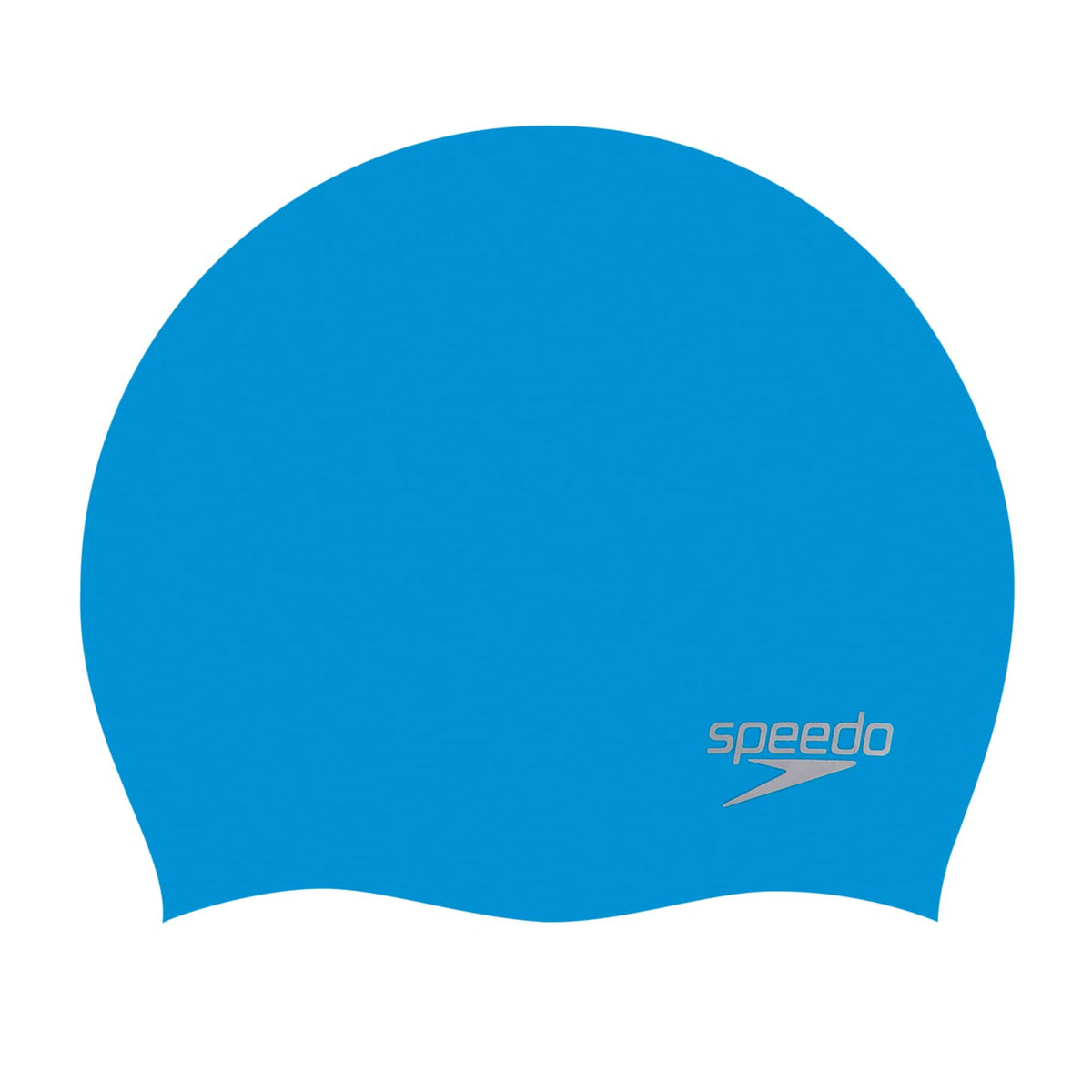 Speedo Unisex Plain Moulded Silicone Swimming Cap   Tried and Trusted, Blue/Silver, One Size