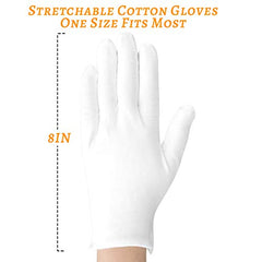 Cotton Gloves,10 Pair White Cotton Gloves for Dry Hands,Moisturzing Gloves for Eczema,Coin,Jewelry,Silver Inspection Gloves