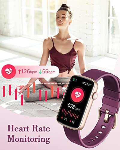 SHANG WING Smart Watches for Women, Fitness Watch Smart Watch Fitness Tracker Ladies with Pedometer Heart Rate Monitor Blood Oxygen Sleep Monitor Activity Tracker Waterproof IP68 for Android iOS