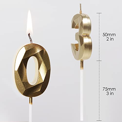 50th Birthday Candles, Number 50 Candle, Gold Candles, Birthday Candle for Cake, Happy Birthday Candle, Cake Candles Cake Topper Decorations for Birthday Party Wedding Anniversary Celebration Supplies