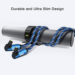 EMK Dual 90 Degree Right Angle Optical Audio Cable Toslink Cable Nylon Braided Digital Audio Optical Fiber Cable for SoundBar, TV, DVD, Speaker (1m)