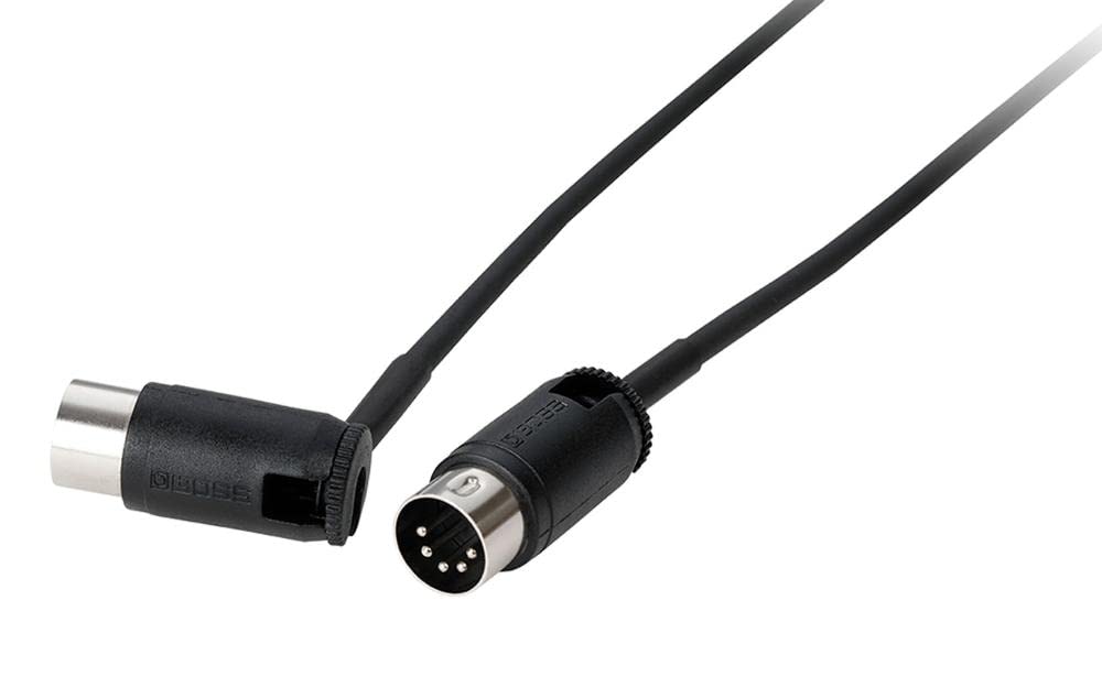 BOSS Bmidi-Pb2 – Space-Saving Midi Cable with Multi-Directional Connectors, Perfect for Pedalboards And All Midi Applications, Black, 2ft/60cm