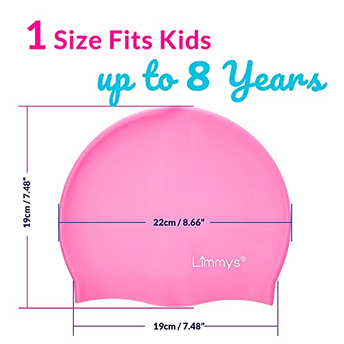 Limmys Kids Swimming Cap - 100% Silicone Kids Swim Caps for Boys and Girls - Premium Quality, Stretchable and Comfortable Swimming Hats Kids- Available in Different Attractive Colours (Yellow)