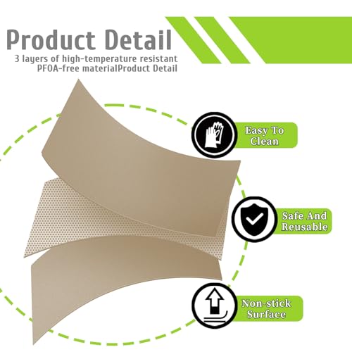 KitchenRaku 3PCS Universal Oven Liners 32x50cm, Non-Stick and Heavy-Duty Oven Liners for Bottom of Oven - Home Accessories & Kitchen Accessories -Suitable for Most Ovens and Cookers (Khaki)