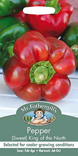 Mr Fothergill's Vegetable Seeds, Pepper (Sweet) King of The North, Red, 0.3 x 7.5 x 14.5 cm