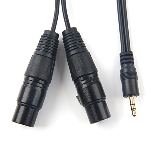 SiYear Unbalanced 3.5 mm (1/8Inch) mini jack Stereo TRS to Dual XLR 3 Pin female Interconnect Cable,Y splitter patch cable cord (1.5M/5FT)