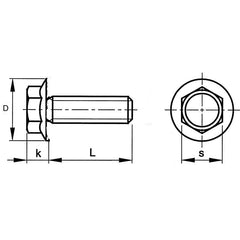 M6 (6mm x 40mm) Flanged Hex Set Screw (Fully Threaded Bolt) - A2 Grade Stainless Steel (pack of 10)