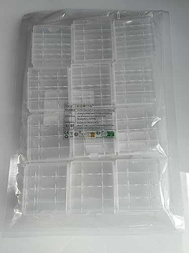 GTIWUNG 12 Pcs AA/AAA Cell Battery Storage Case Holder Box, Plastic Battery Case for Batteries and Rechargeable Batteries, Clear Color