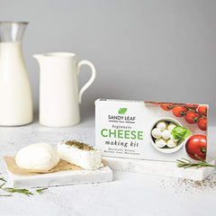 Sandy Leaf Farm Cheese Making Kit - Valentine Day Gift, Homemade, DIY Ricotta, Burrata, Goat, Mascarpone, and Mozzarella Cheese Making Kits for Beginners w/ Vegetarian Rennet & Cheese Cloth