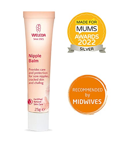 Weleda Nipple Balm, Fragrance Free Nipple Cream for New Mums, Pregnancy & Breastfeeding Safe, Natural Lanolin & Beeswax Nipple Treatment, Anti Chafing Protection, No Need To Remove Before Feeds - 25g