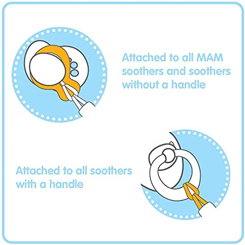 MAM Clip It, Baby Soother Chain Fits All MAM Soothers, Newborn Essentials, Spotted - Soothers Not Included (Designs May Vary)