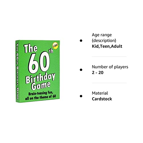 GoForItGames.com 60th Birthday Gifts for men and women. Make it a Happy 60th Birthday with this amusing little 60th party quiz game idea or icebreaker. Fun for everyone turning 60 years of age